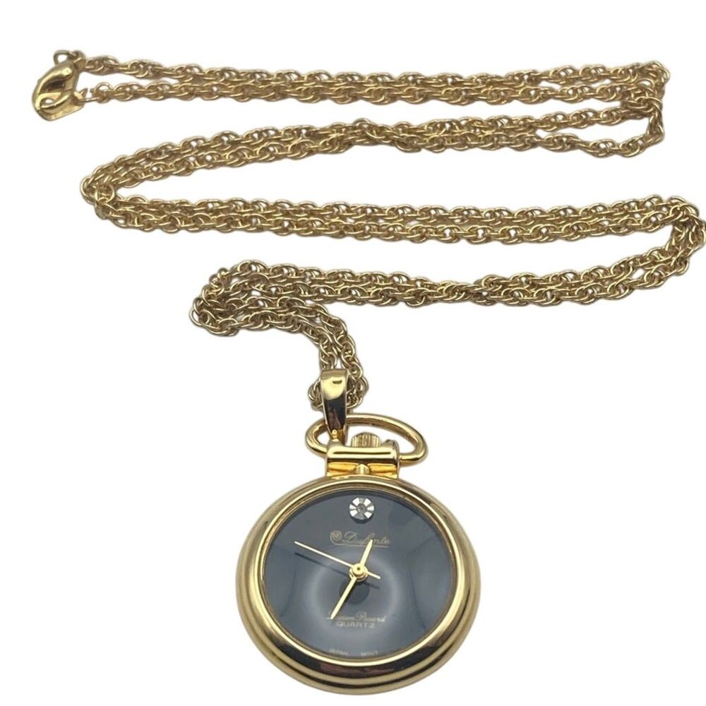 VTG Dufonte by Lucien Piccard Pendant Necklace Women's Watch 25mm - New Battery